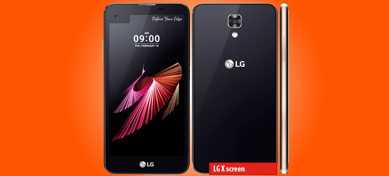LG X screen » Android smartphone » Aparitie 206 » Features 3G, 4.93″ IPS LCD capacitive touchscreen, 13 MP camera, Wi-Fi, GPS, Bluetooth.