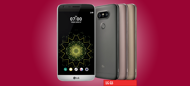 LG G5 » Android smartphone » Aparitie 2016 » Features 3G, 5.3″ IPS LCD capacitive touchscreen, 16 MP (f/1.8) + 8 MP (f/2.4) camera, Wi-Fi, GPS, Bluetooth.