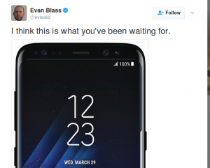Samsung Galaxy S8 imagine oficiala oferita de phone-leaker-ul Evan Blass
