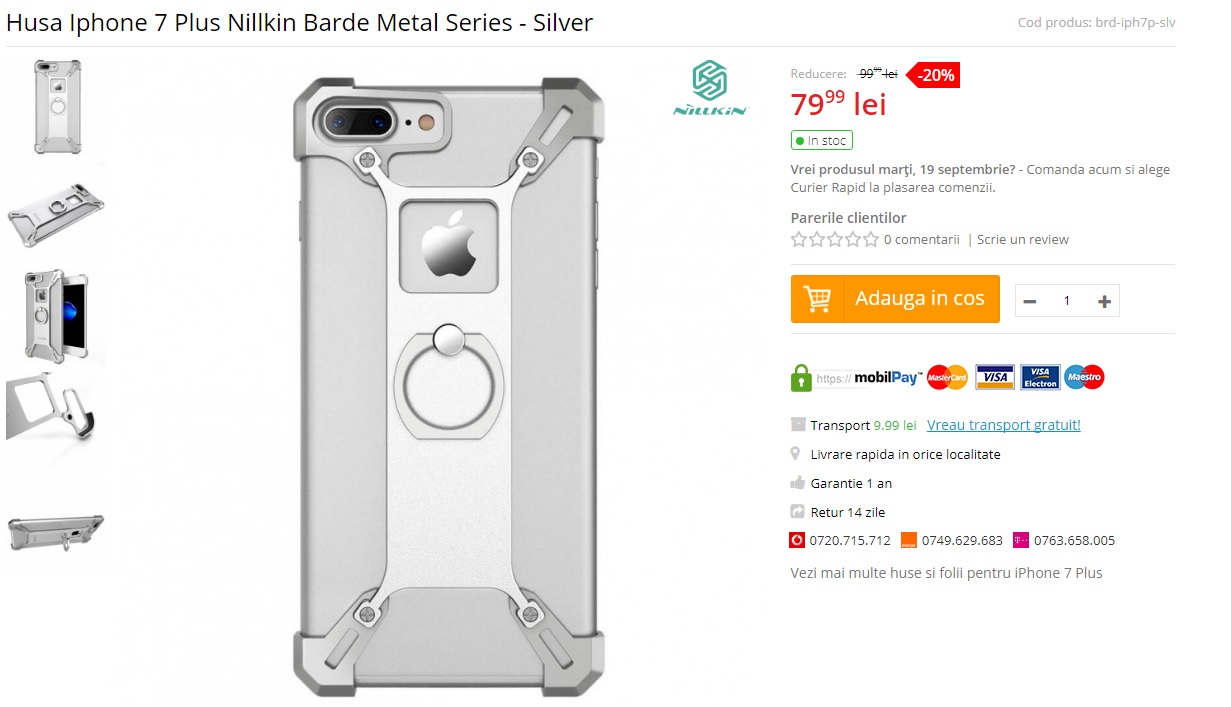 husa iPhone 7 Plus Nilkin Barde Metal