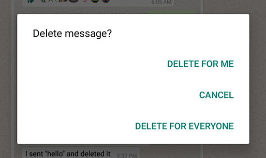 WhatsApp stergere mesaj