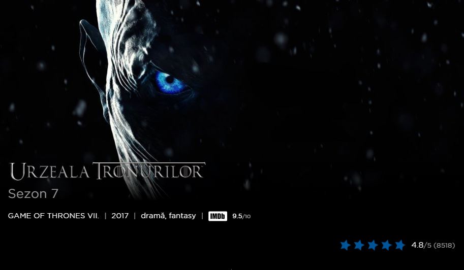 Top 10 seriale Hbo Go 2018 - Game of Thrones